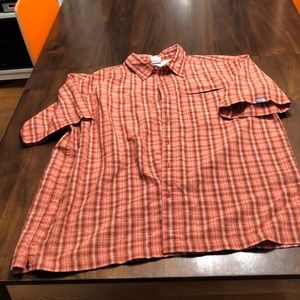 Large Orange Short Sleeve North Face Button Down.